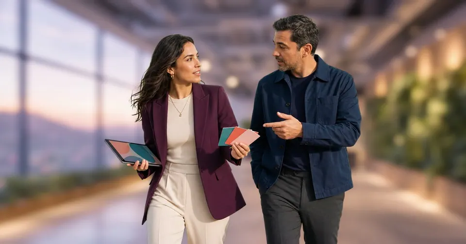 Dos profesionales chilenos intercambian hipótesis y datos durante un sprint de growth marketing.