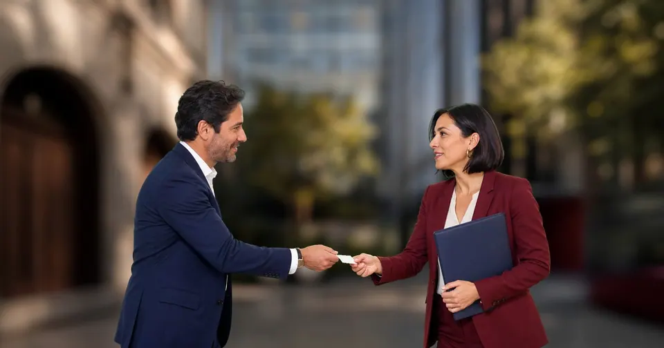 Profesional chileno entrega una recomendación a una asesora que inicia el seguimiento comercial.