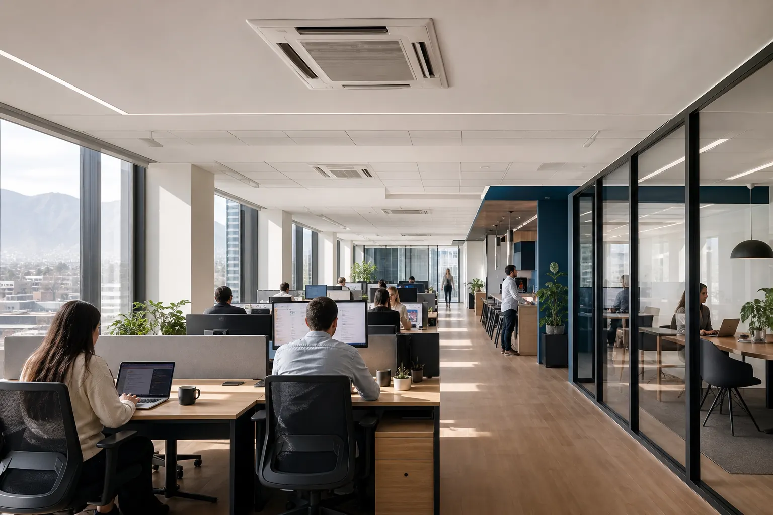 Oficinas en Providencia con equipos cassette renovados por ClimaRed.